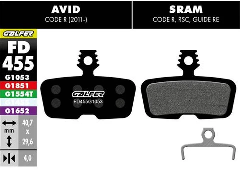 GALFER BIKE Pastiglie Avid - Code R (2011-) / Sram - Guide RE